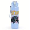 1PC Slayer dark horned band print 750ml colorful plastic sports water bottle leakproof pop up lid with straw for outdoor work home use