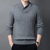 Autumn New Young Men's Long-sleeved Pullover Sweater Korean Style High-elastic Sweater Men's Fitted V-neck Bottoming Shirt