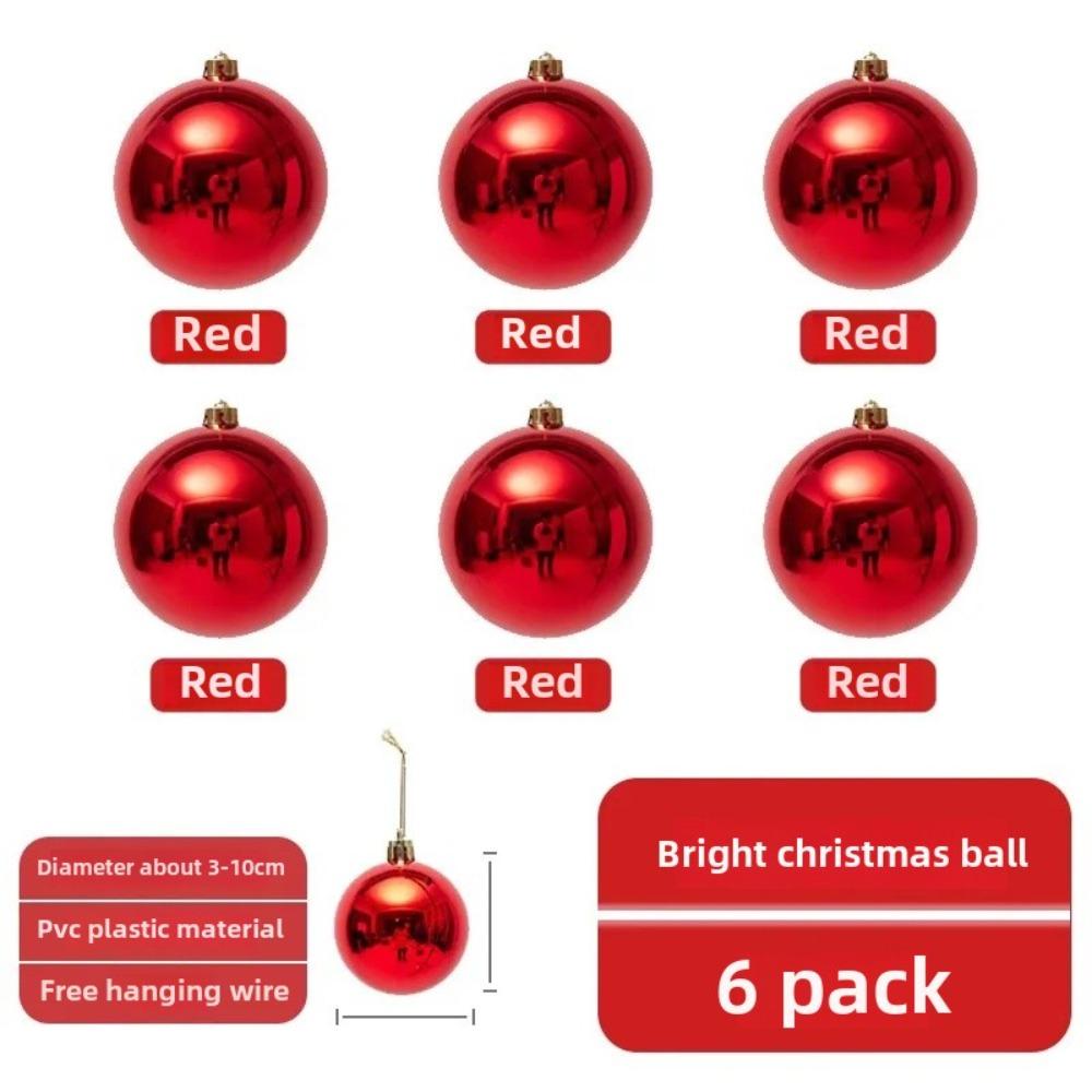 6PCS Durable Plastic Giant Christmas Ball 5 Colors Electroplating Christmas Lion Tiger Ball 6cm 8cm Xmas Baubles Showcase