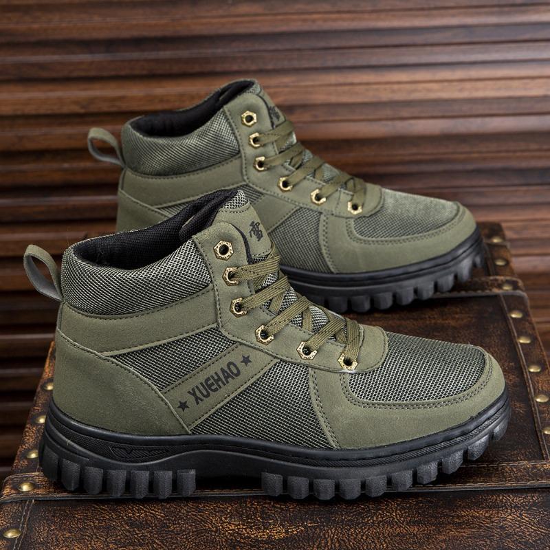 Men's snow boots winter velvet thickened warm men's cotton shoes high-top thick-soled Martin cotton boots casual tooling cotton boots