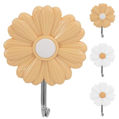 4 Pcs Daisy Sticky Hook Bathroom Hanger Kids Coat Hooks Wall Hangers Storage Decorative Picture Small Child Clothes Rack