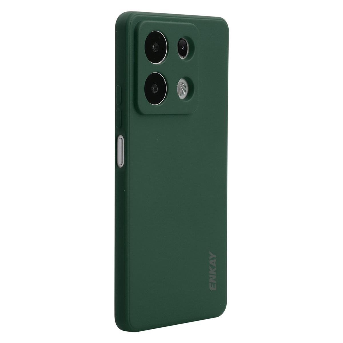 

ENKAY HAT PRINCE For Xiaomi Redmi Note 13 Pro 5G/Poco X6 5G Case Straight Edge Liquid Silicone Phone Cover D