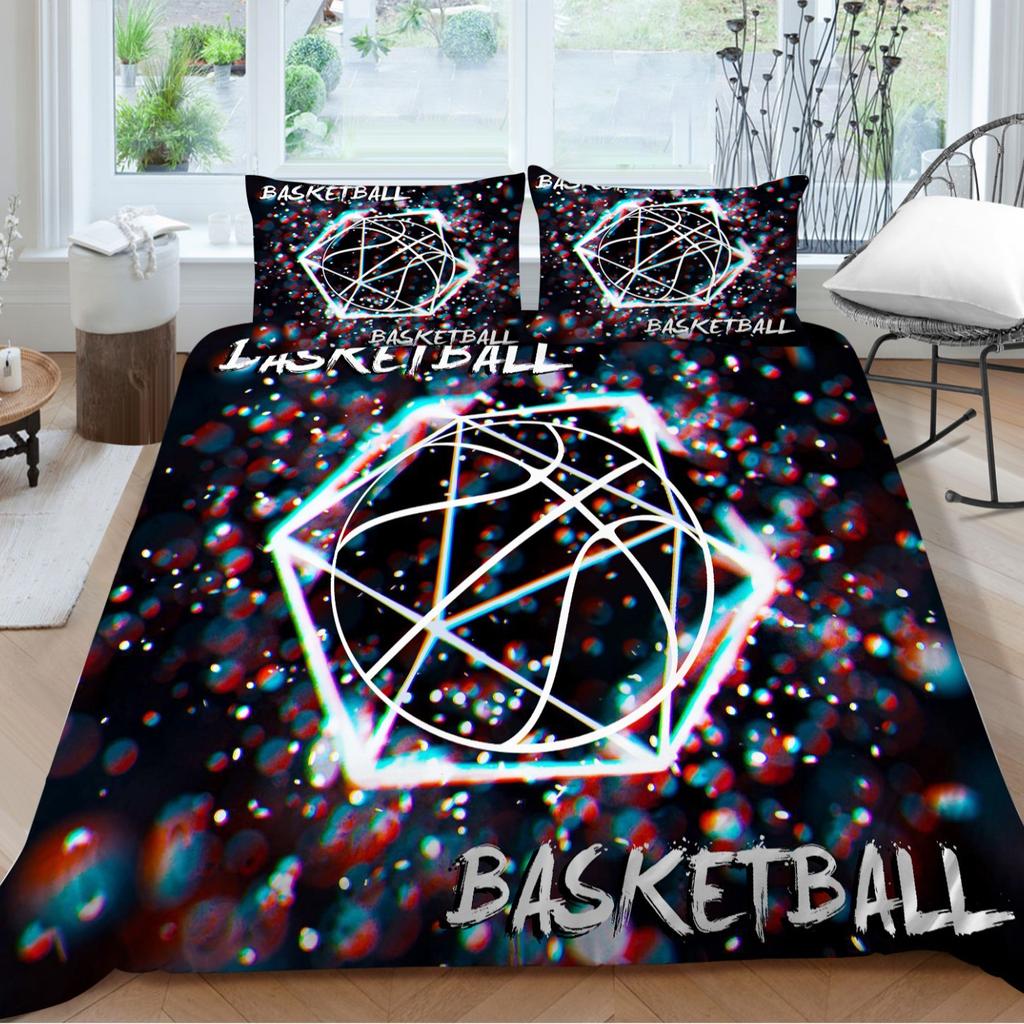 Quilt Cover Pillowcase Two Or Three Piece Basketball Series 3D Digital Printing Polyester