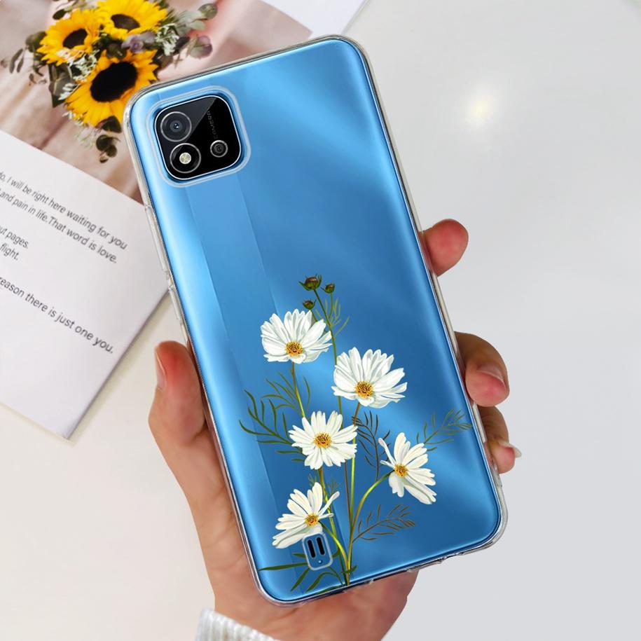 For Cover Realme C11 2021 Case Fashion Marble Love Heart Silicone Soft TPU Phone Back Cover For Realme C11 RMX2185 C20 C20A Capa