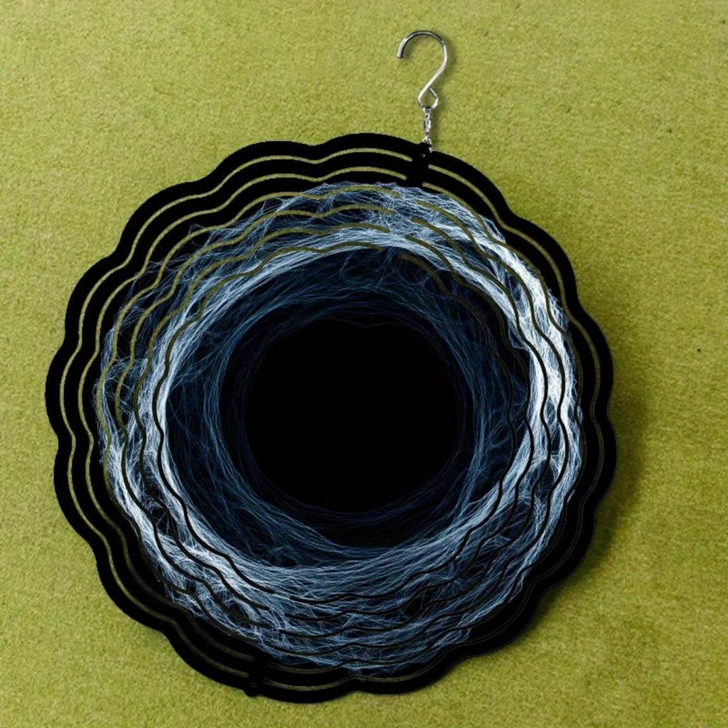 10 Inch Black and White Wind Spinner Outdoor Decor 360 Rotating Hook Hanging Garden Ornament for Spring Summer Creative Gift Idea