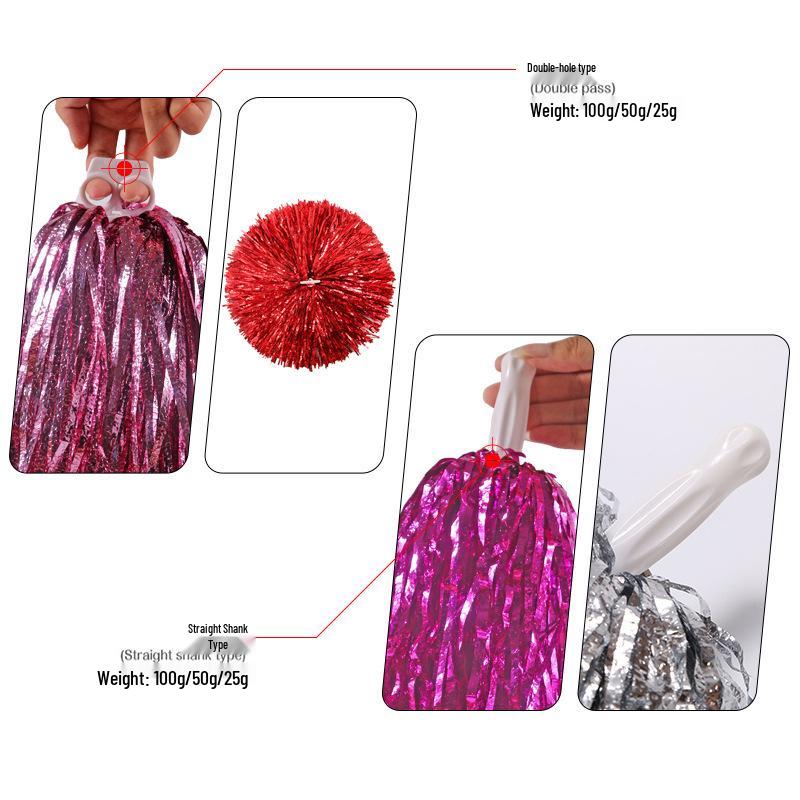 """6.1""" İnce Dişli Lazer Tarzı Ponponlar (Cheerleading & Cimnastik için) - Buzlu