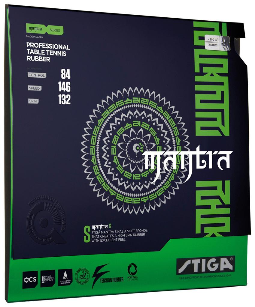 STIGA Table Tennis Tension Type Back Mantra Rubber, Soft, S, Black, Thick, 1708-1501-19