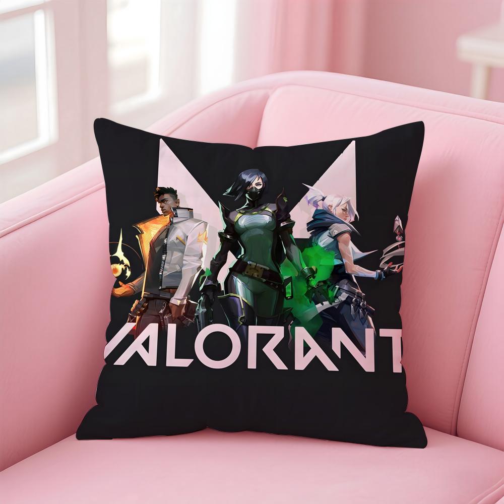 game tactical VVALORANT Cushion Cover Pillow Case Soft Friendly Fabric  Concealed Zipper