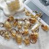 Creative Year Of The Horse Imitation Gold Foil Keychain Fortune Golden Yuanbao Keyring Bag Pendant Decoration New Year Gift