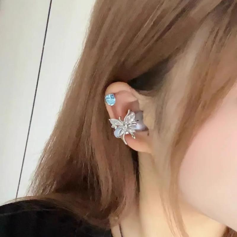 

1 Pair Elegant Zirconia Decorative Earphone Parts DIY Decoration Bow Rhinestone For Clip-On Earbuds Open Ear Accessories