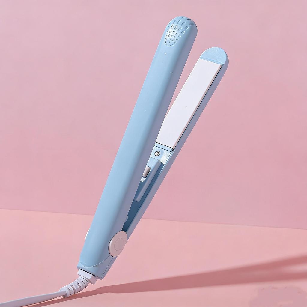 Compact Dual-Use Straightener & Curler for Bangs – Portable Flat Iron & Curling Wand