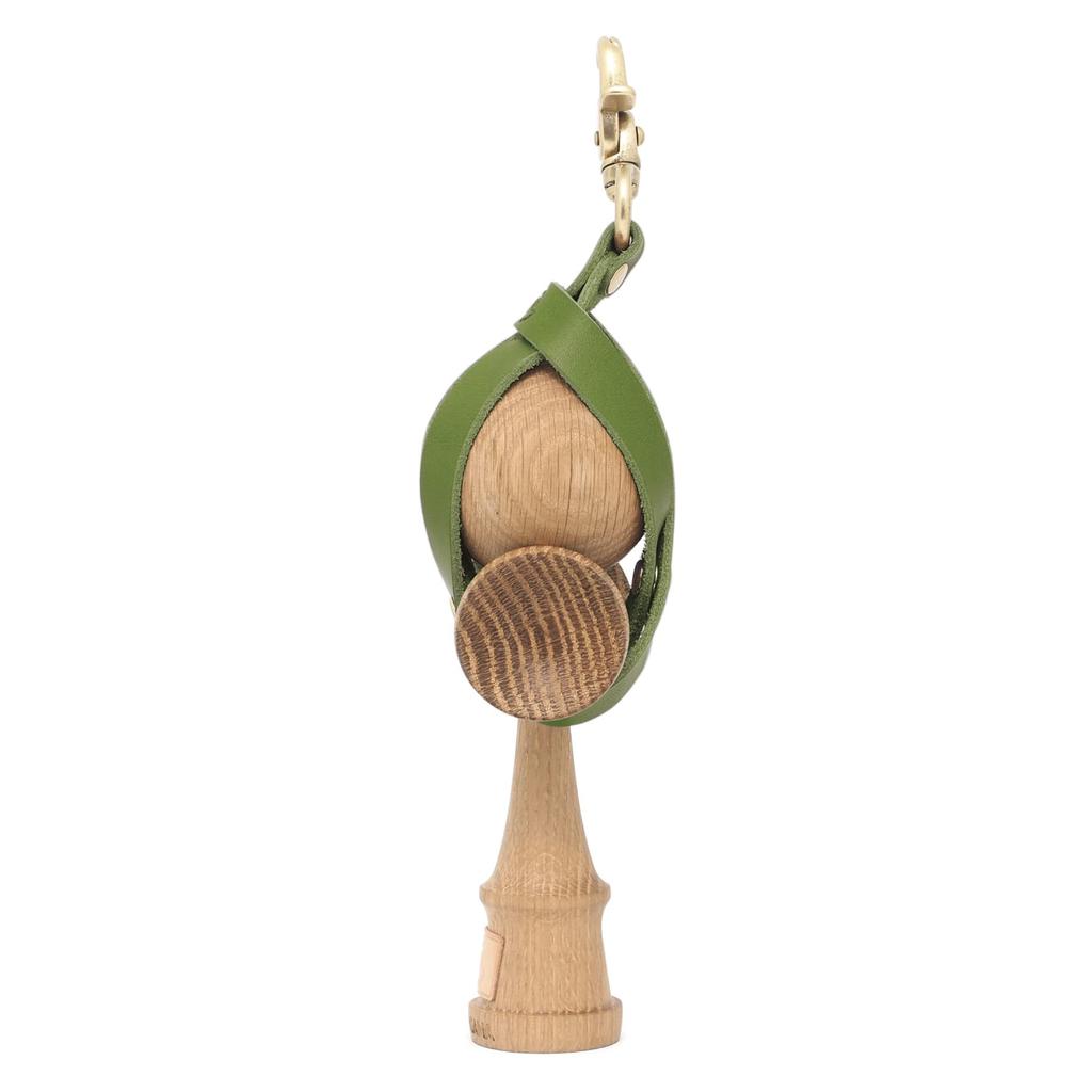 TOKYO KENDAMA Kendama Genuine Tochigi Leather and Made In Japan Holder, Green, Brass,