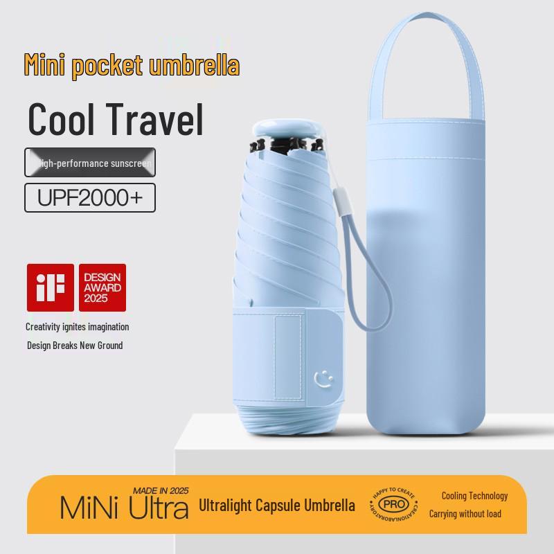 Women's Mini Anti-UV Sunshade Umbrella - Portable, Dual-Use for Sunny & Rainy Days