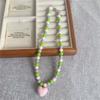 Fashion Cute Candy Color Heart Pendant Resin Beaded Choker Necklace For Women Girls Trendy Goth Vintage Aesthetic Accessories