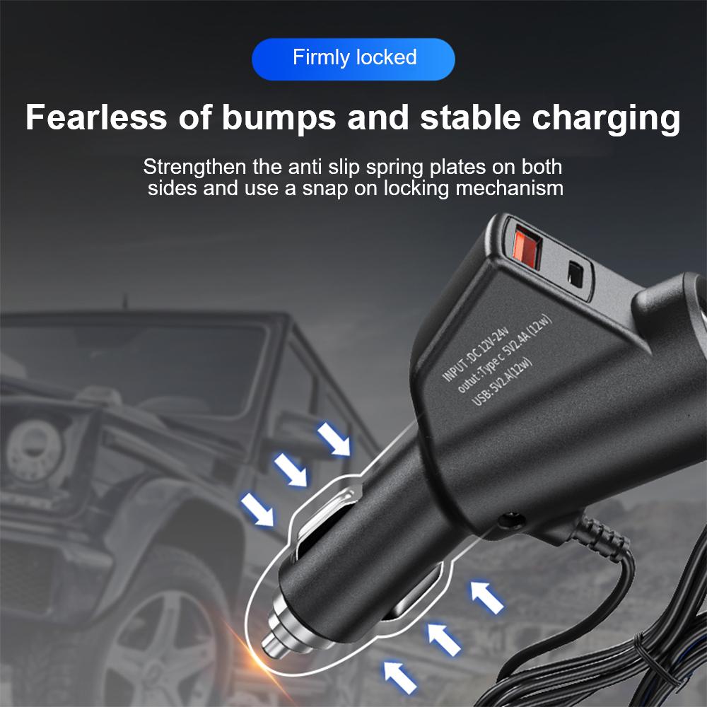Car Digital Display Vehicle Charger USB Fast Charging Universal Auto Charger Adapter QC3.0+PD TypeC Multifunctional Quick Charge