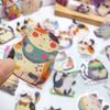 50pcs Cartoon Cute Cats PET Stickers Decals For Phone Laptop Notebook Skateboard Guitar DIY Aesthetic Transparent Stickers