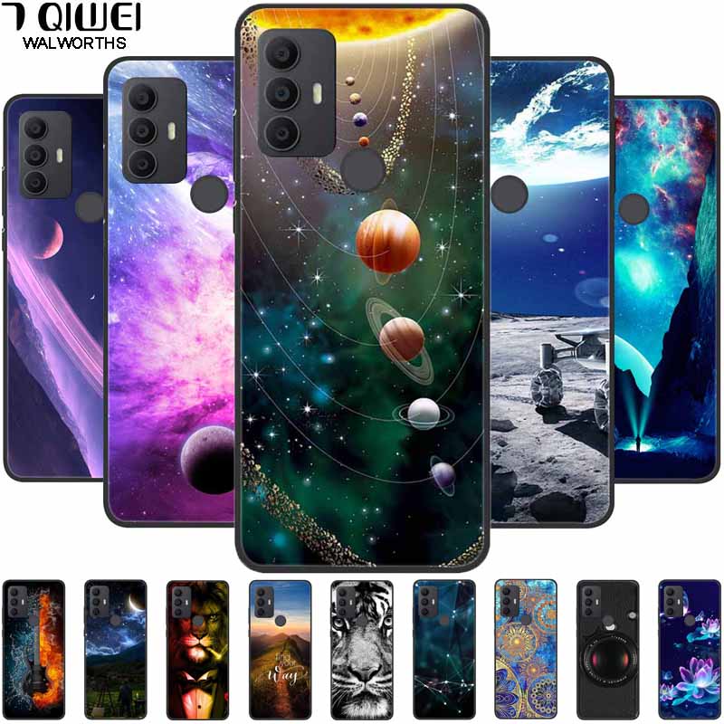 For TCL 30 SE Case Silicone Starry Space TPU Soft Back Cases For TCL 305 Cover Marble Painted for TCL 30SE TCL305 Fashion Bags