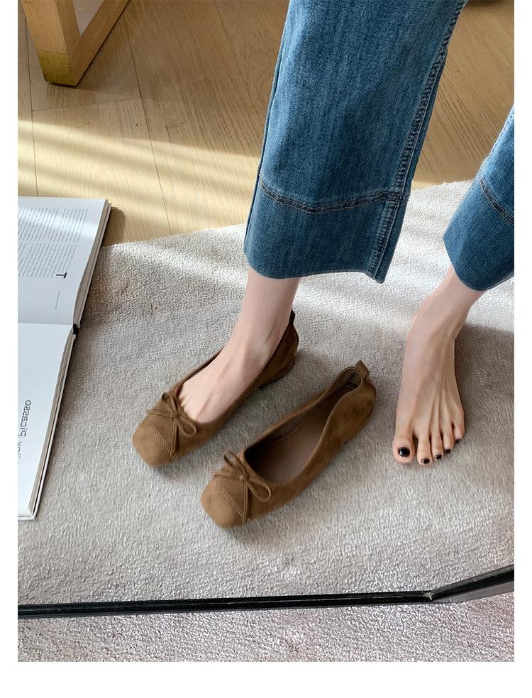 Super soft lambskin leopard print genuine leather Mary Jane single shoes women's French bow ballet style flat shoes soft-soled ladyshoes