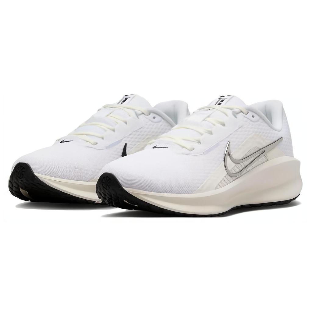 Nike Downshifter 13 Wit Metallic Zilver Dames Sneakers Zwart Zeil FD6476-100