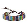 Bohemian Style Handmade Bracelet Colorful Round/Square Clasp Handchain Comfortable Wear Wristband for Fashionable Women