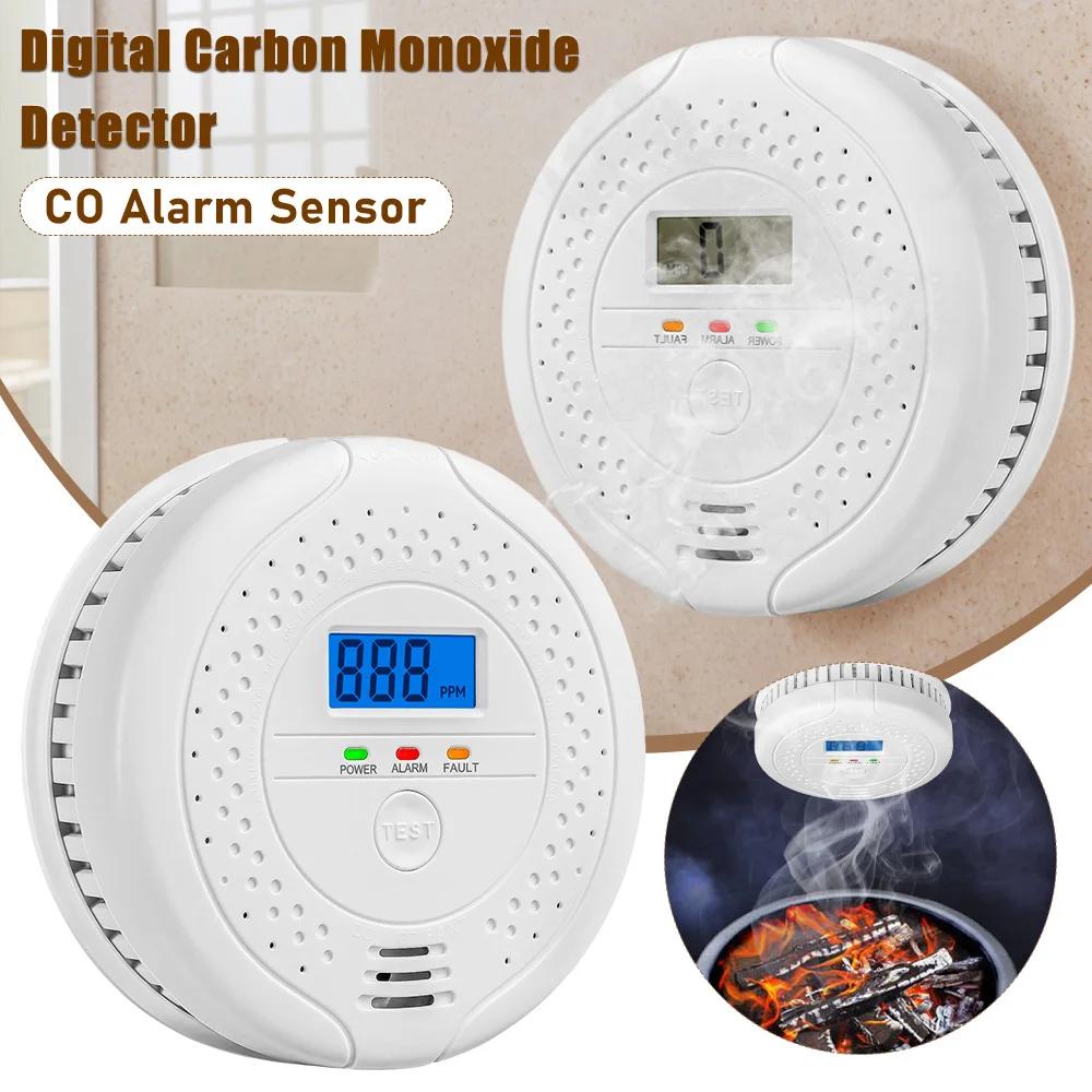 Independent CO Alarm Sensor Home Carbon Monoxide Alarm Detector High Sensitive Warning LCD Display CO Alarm Battery Powered