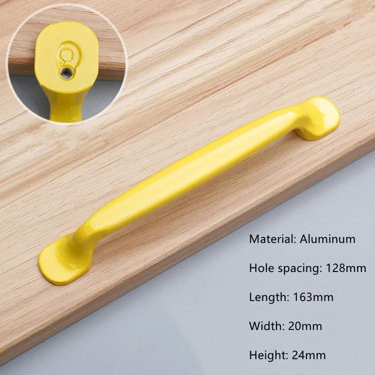 Modern Simple Aluminum Colorful Furniture Handles Children's Room Cabinet Door Handles Drawers Wardrobe Knobs Home Decoration