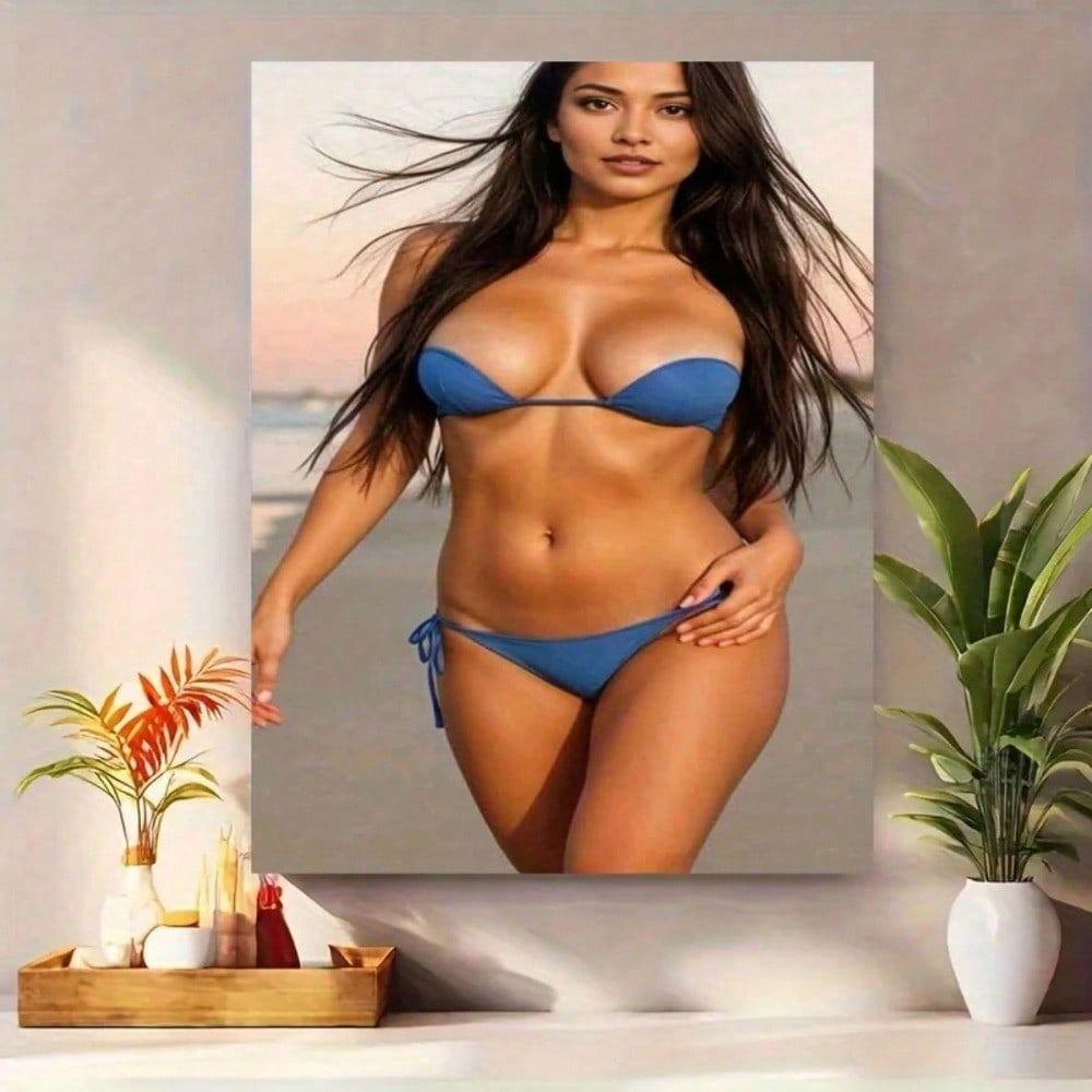 

Sexy Beach Art Metal Poster Wall Decor for Women Gym Home