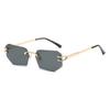 6066 Serpentine Metal Personalized Trimmed Sunglasses, Rimless Glasses, Street Sunglasses