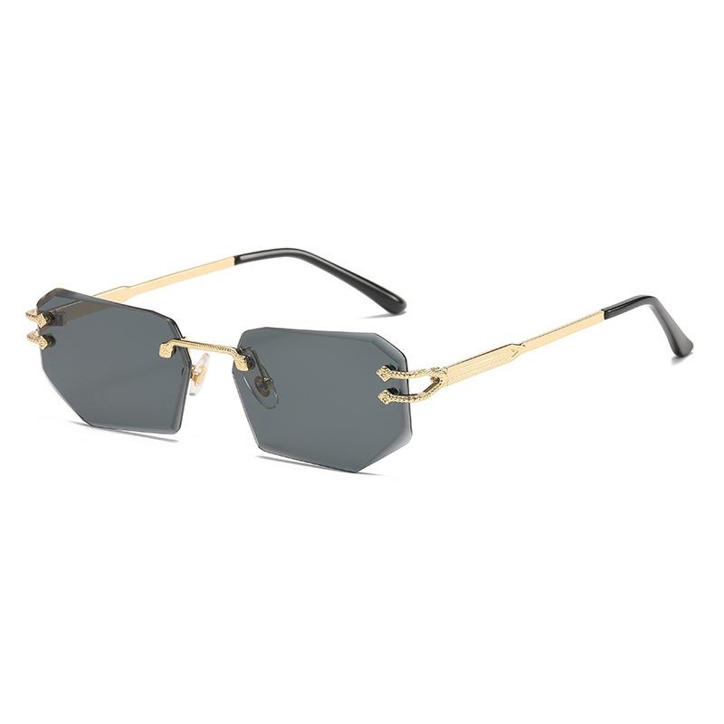 6066 Serpentine Metal Personalized Trimmed Sunglasses, Rimless Glasses, Street Sunglasses