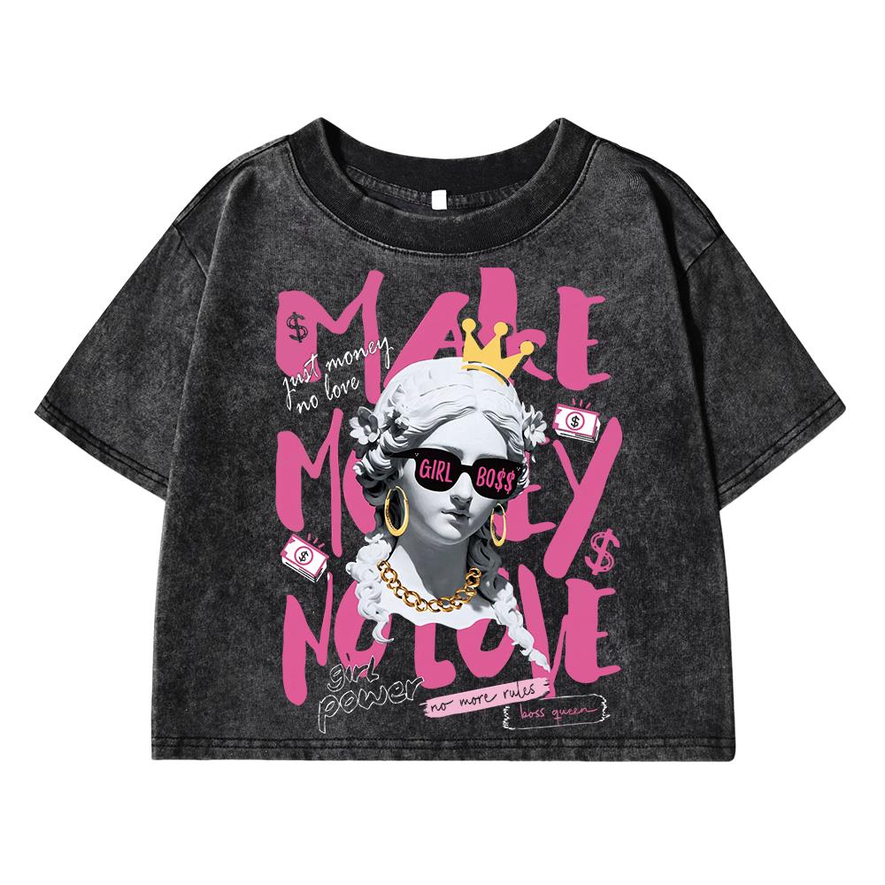 

Интересный принт скульптуры Женские стиранные короткие футболки Летняя футболка Дышащие футболки с круглым вырезом Мягкая одежда XL