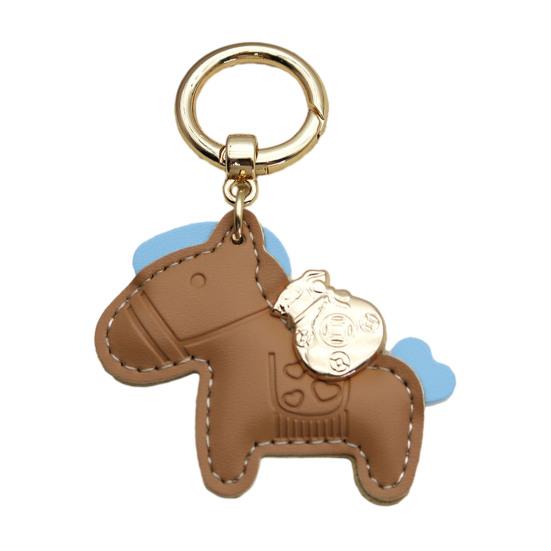 Horse Keychain Imitation Leather Cartoon Design Year of Horse Key Chain Bags Phones Cars Versatile Accessories