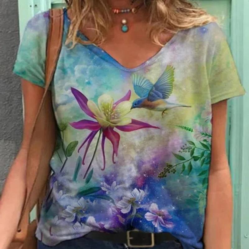 

Нова 2024 Жіноча Футболка Тай-Дай з 3D Принтом, Короткий Рукав, Вільний Крій, Топи Великого Розміру, Повсякденні Жіночі Футболки, Літній Одяг 3XL 8XL