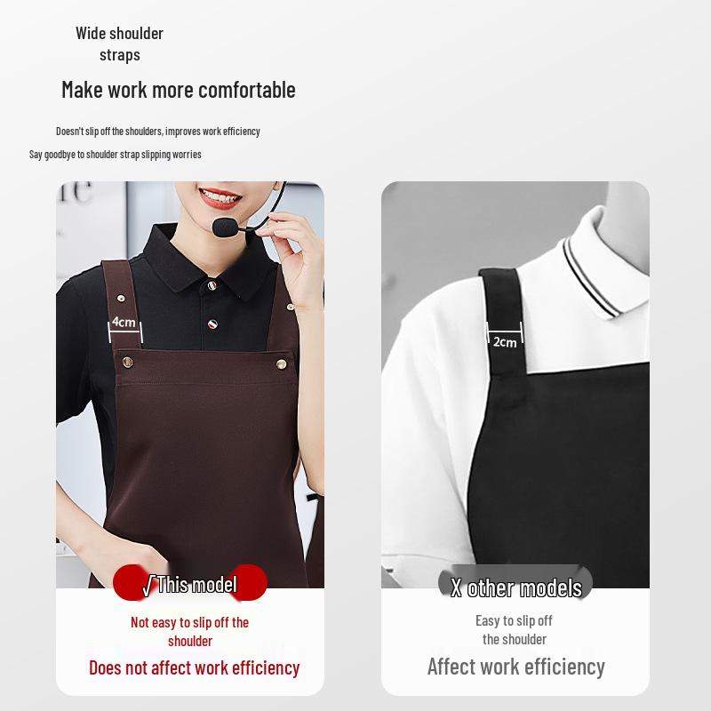 Custom Logo Waterproof Apron for Kitchen, Catering, and Coffee Shop Waitstaff
