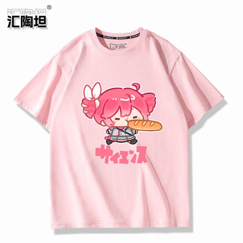 Accented Teto Co Branded Hatsune Miku Surrounding Cartoon Printed T-shirts for Men and Women's Summer Anime New T-shirts