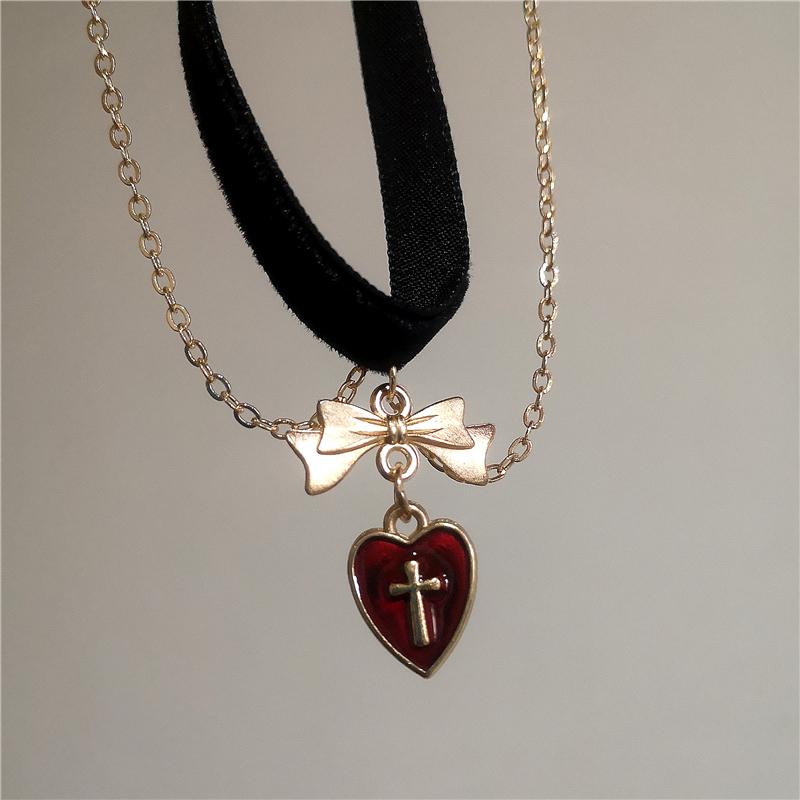 Fashion Sexy Pearl Heart Lace Necklace Pendant Velvet Chain Choker For Women Charm Party Personalized Neck Jewelry Special Gifs