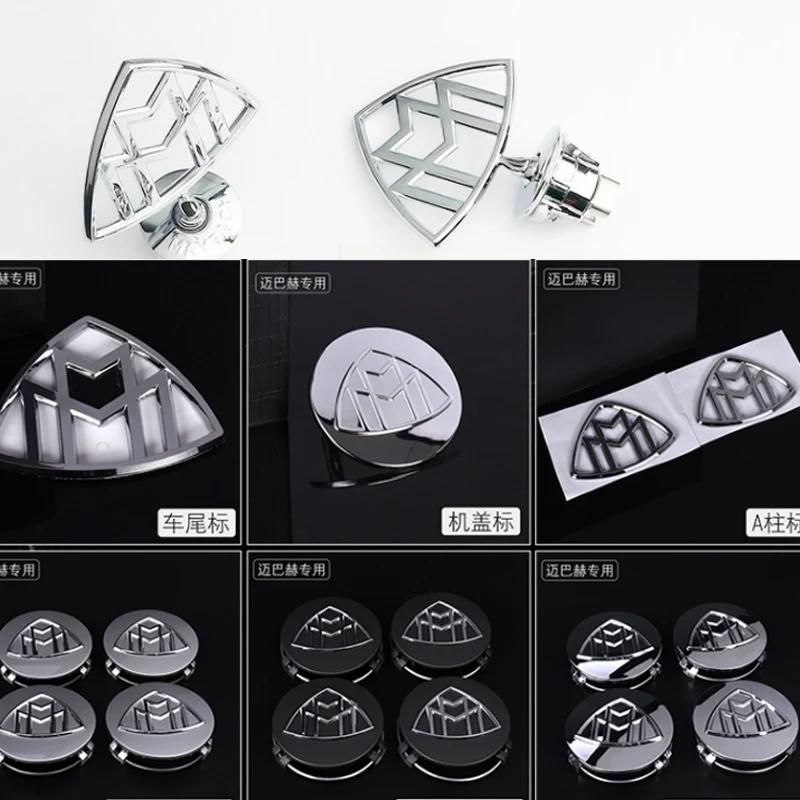 Car Wheel Cap Steering emblem Shell Sticker Chrome Emblem For Maybach Hood Lay Stand Logo S500 S600 V12 Side Fender Trunk Badge