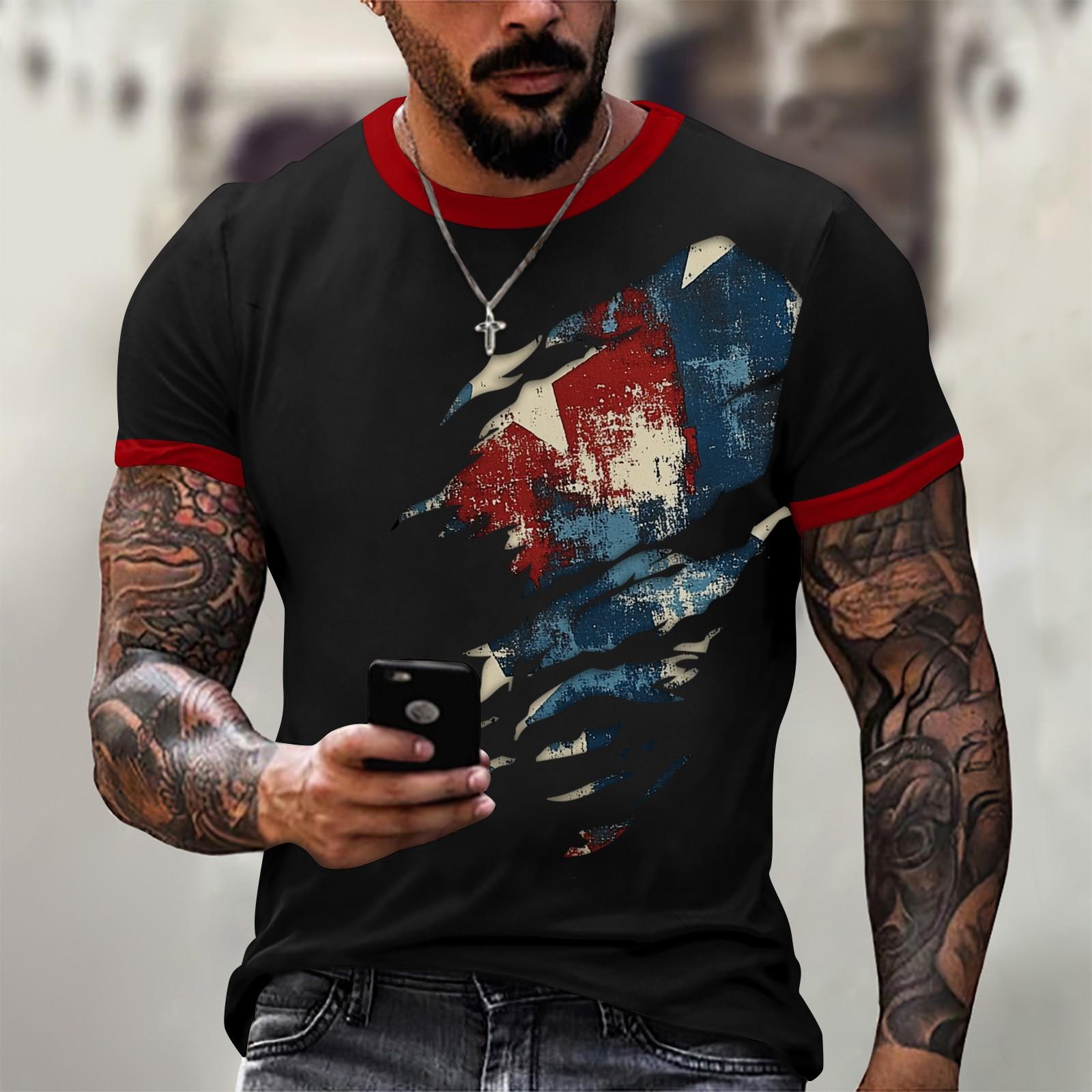 

Популярна літня чоловіча футболка з круглим вирізом і короткими рукавами XL