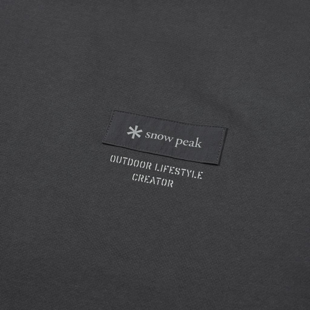 Snow Peak Woven Patch Sweatshirt and Size L GS-S25FMFHT24, Men's Women's Charcoal,