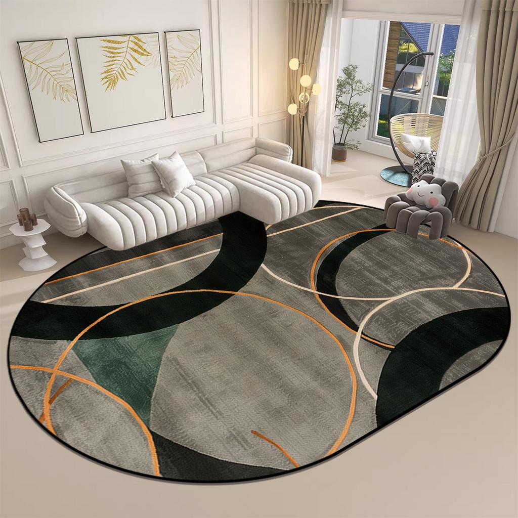 Alfombra Ovalada de Estilo Moderno para Sala de Estar Tamaño Grande Lavable Alfombra para Mesas de Centro Decoración del Hogar IG Alfombras Suaves Antideslizantes Personalizable