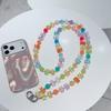Pvc Color Beaded Bear Crossbody Phone Strap With Crystal Smile For Kids And Adults
