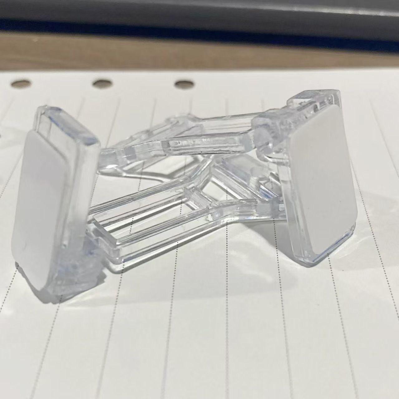 

Acrylic Transparent Adjustable Badge Holder with Pin and Adhesive