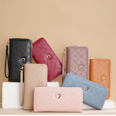 New Purse Girls Long Double Zipper Wallet Wallet Fashion Large Capacity Clutch Bag