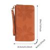 Double Zipper Ladies Long Wallet PU Leather Large Capacity Handle Bags Multi-layer Floral Embossed Zero Wallet