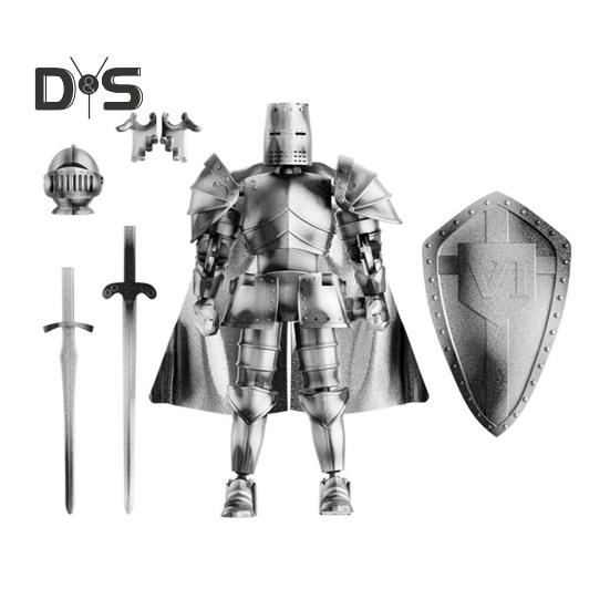 

Средневековый рыцарь Фигурка с аксессуарами Подвижные суставы Модель рыцаря Игрушка Шарнирный робот Манекен Фигурка Украшение для дома и офиса Орнамент серебряный