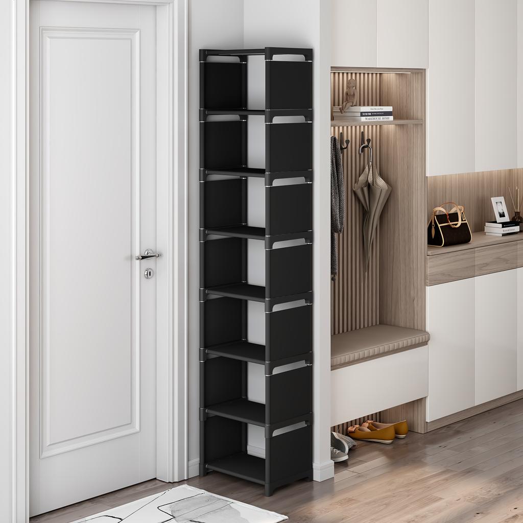 Justerbart 6/8-lags metallskostativ - Bærbar oppbevaringshylle for entré, egnet for studenthybel og hjem, flerlags oppbevaringsløsning for joggesko og fottøy