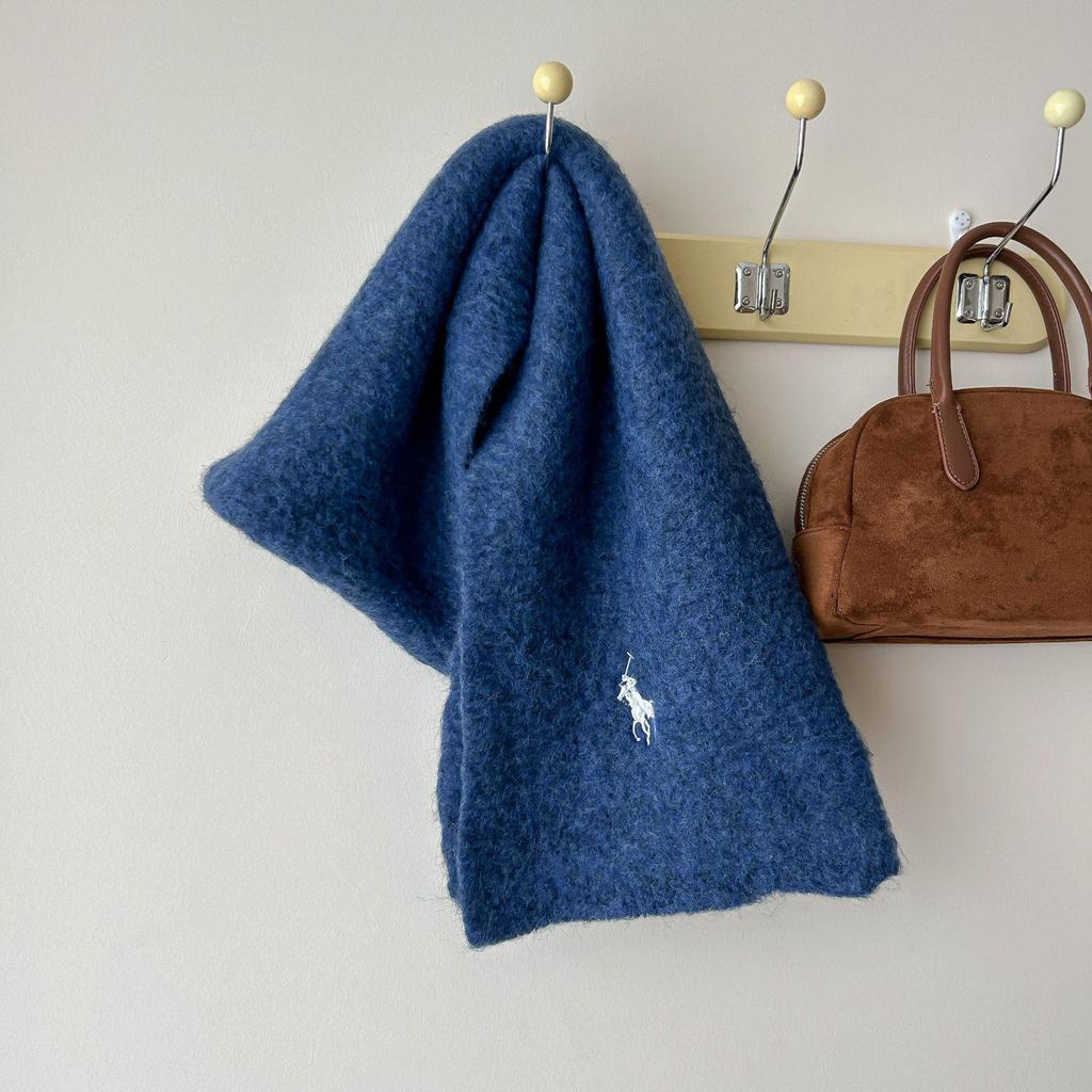 Luxurious Korean Style Cashmere Blend Scarf with Embroidery - Winter Warmth for Women