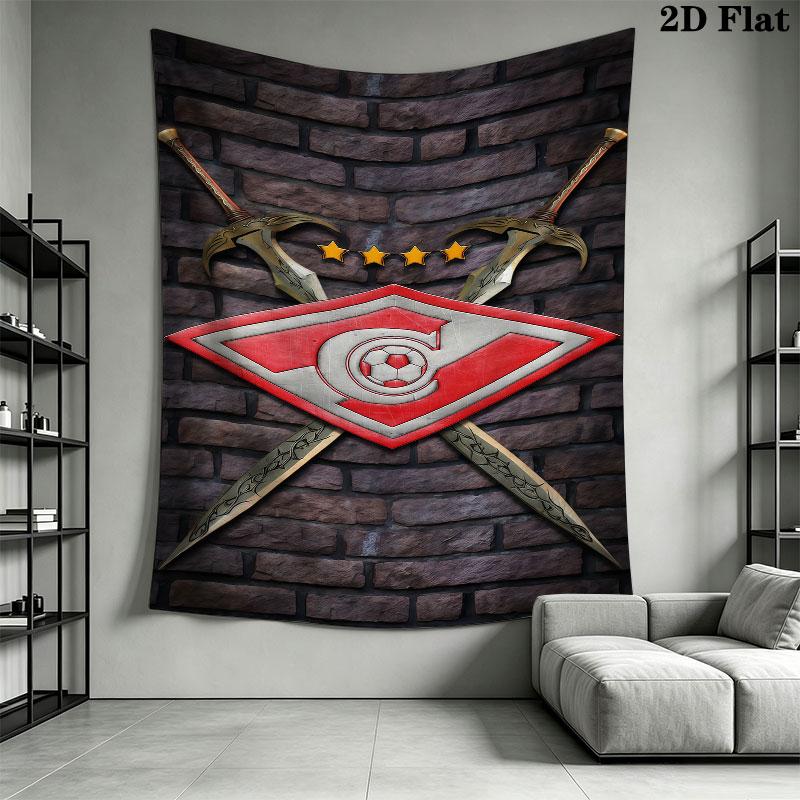 Spartak Moscow Storm Wall Hanging Printed Fabric Blanket Decorative Tapestries for Bedroom Living Room Home Decor