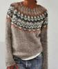 European & American Women's Color-Block Round Neck Fashion Pullover Sweater
