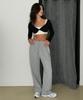 INJIACTIVE Ribbed Sweatpants Melange Grey