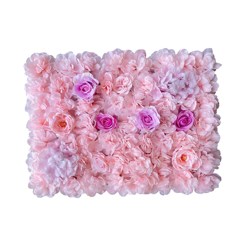 Artificial Flowers Wall Panel 40Cmx60cm Floral Backdrop Romantic Decorative for Garden Outdoor Banquet Balcony Decoration